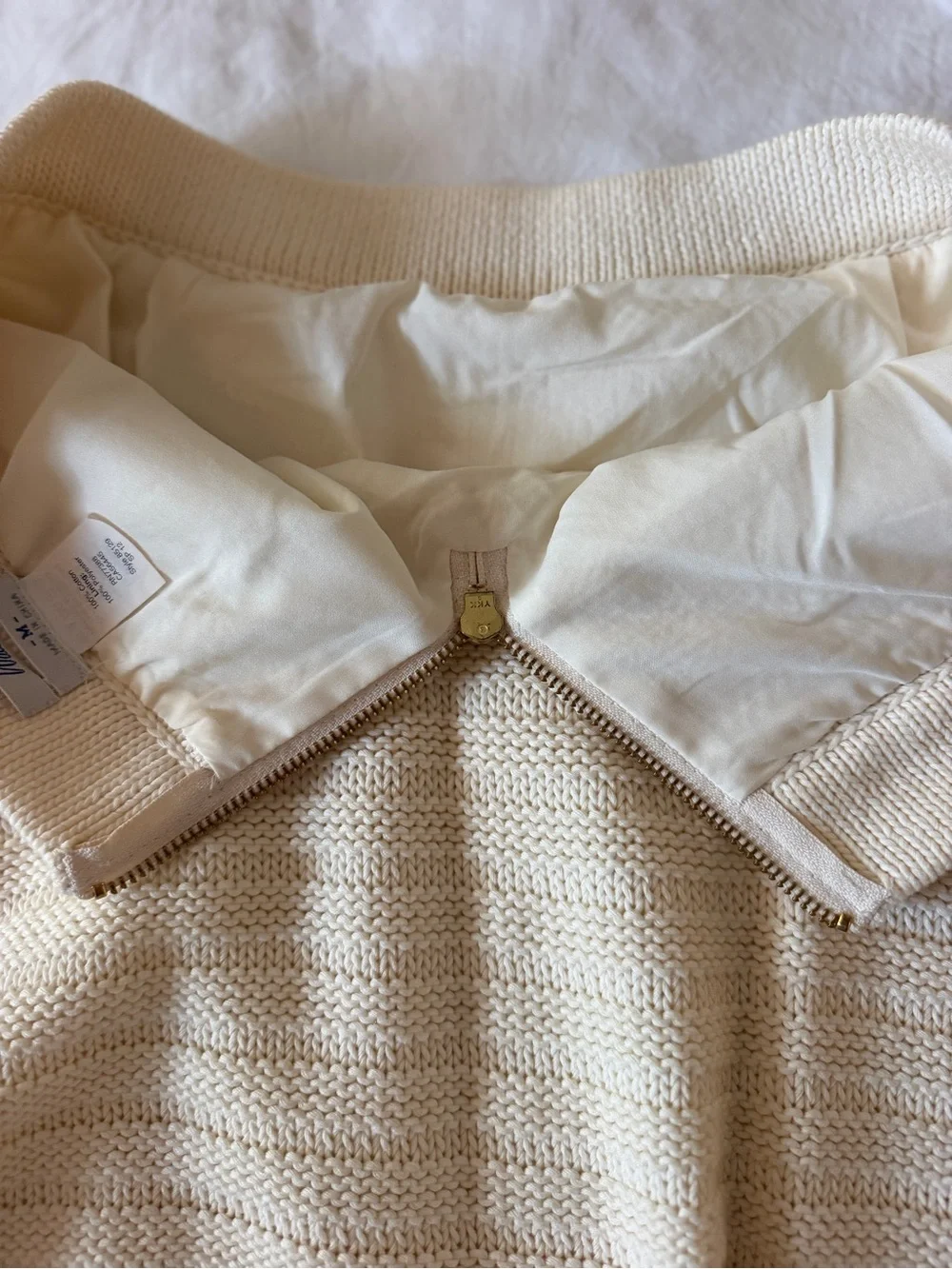Madewell 100% Cotton Cream Knit Women's Skirt - Classic A-Line